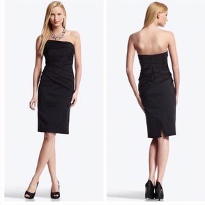 WHBM Taffeta Sheath Black Strapless Dress Formal ❤️OFFERS